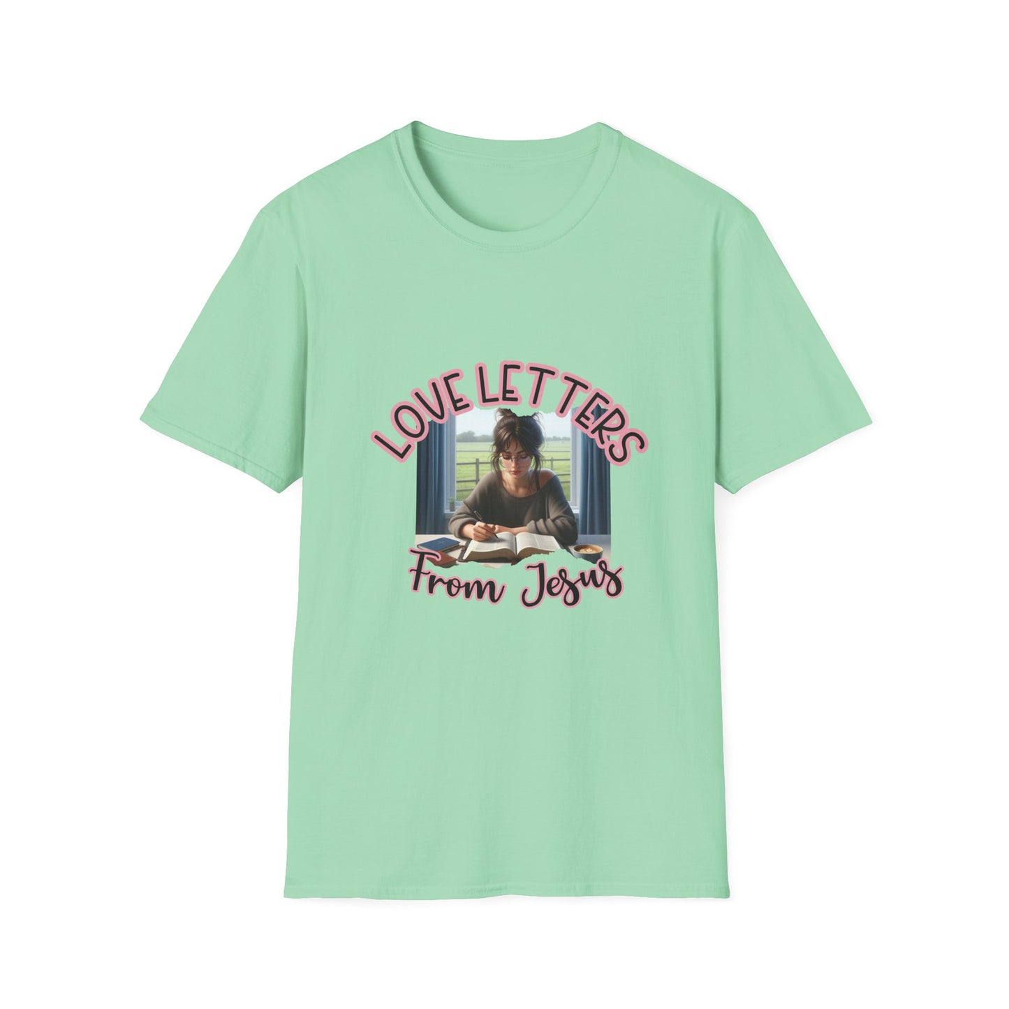 Inspirational Love Letters T-Shirt, Christian Tee, Faith-Based Clothing, Gift for Her, Religious Apparel, Church Outfit