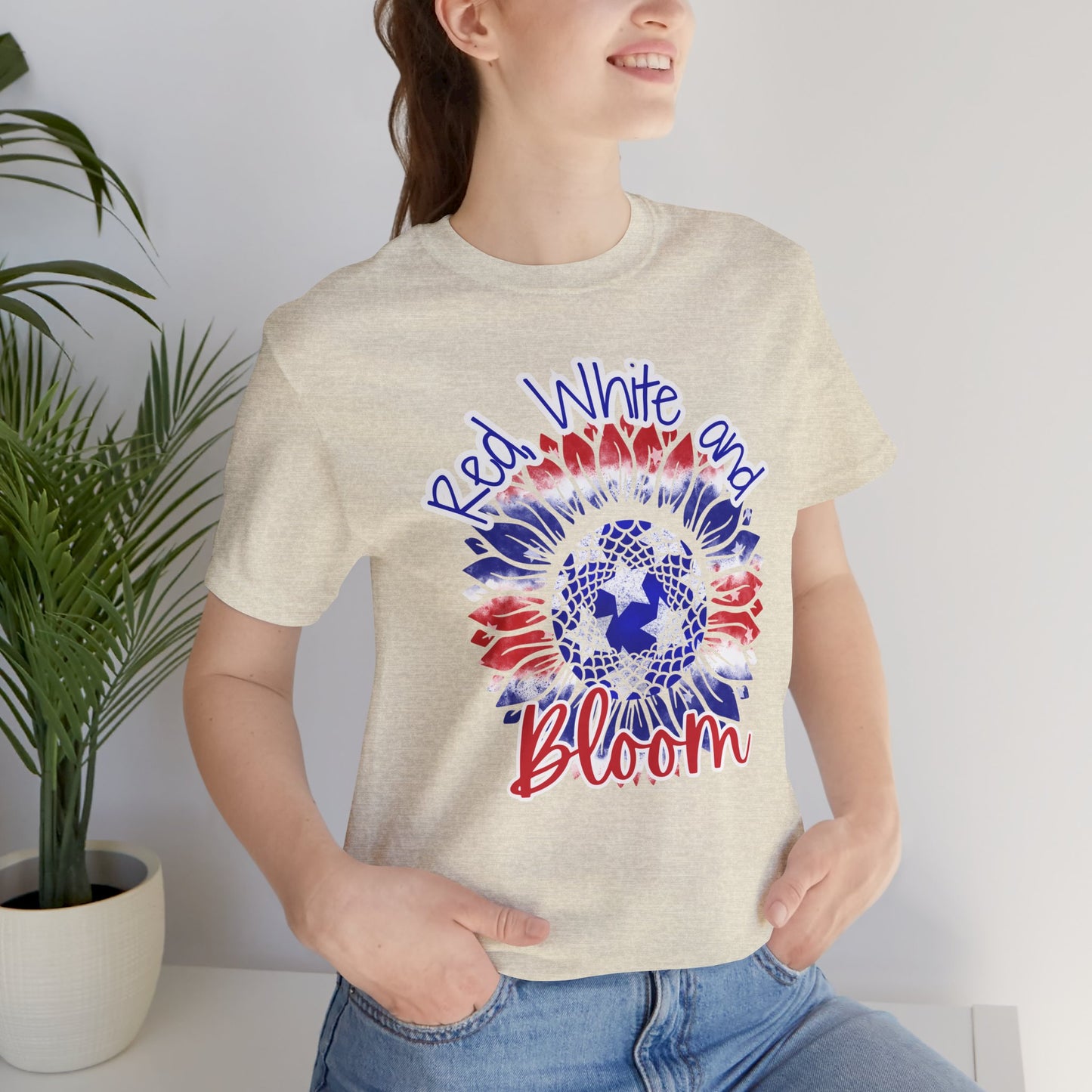 Red, White and Bloom β Patriotic Sunflower T-Shirt