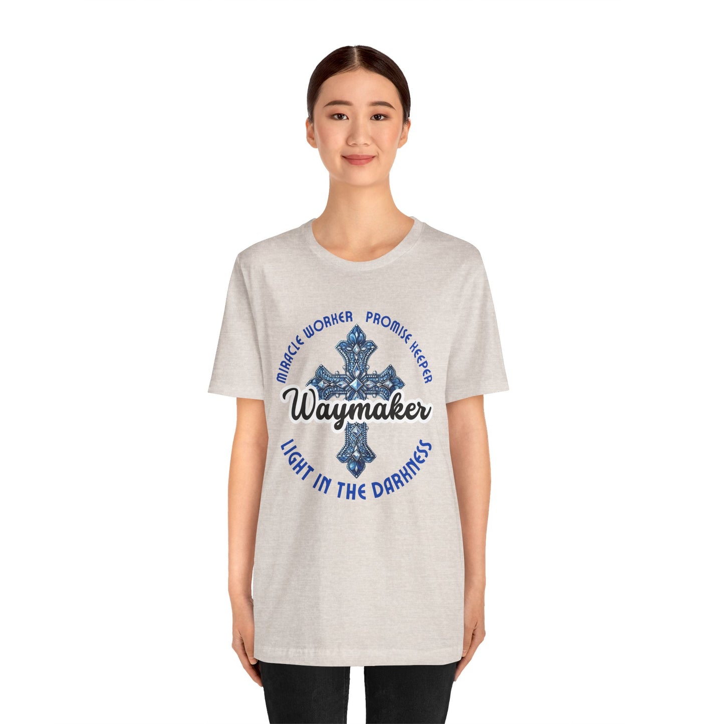 Waymaker – Christian Worship T-Shirt with Jeweled Cross