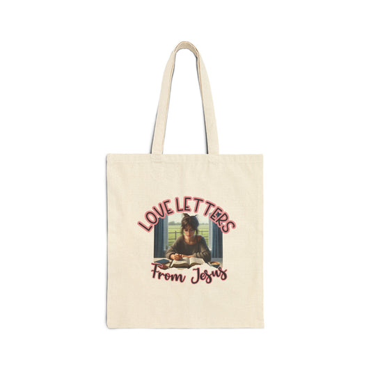 Love Letters from Jesus Tote Bag – Inspirational Cotton Canvas Carryall for Everyday Use, Church, Gifts, Shopping, Eco-Friendly