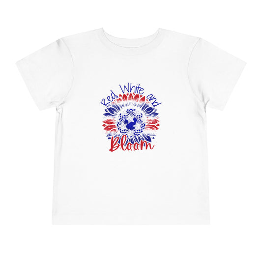 Red, White and Bloom – Patriotic Sunflower Kids T-Shirt