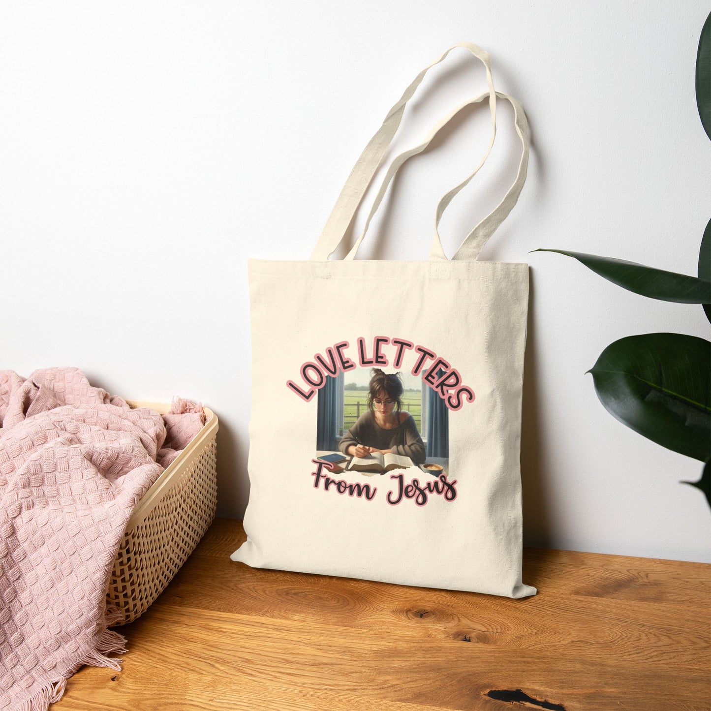 Love Letters from Jesus Tote Bag – Inspirational Cotton Canvas Carryall for Everyday Use, Church, Gifts, Shopping, Eco-Friendly