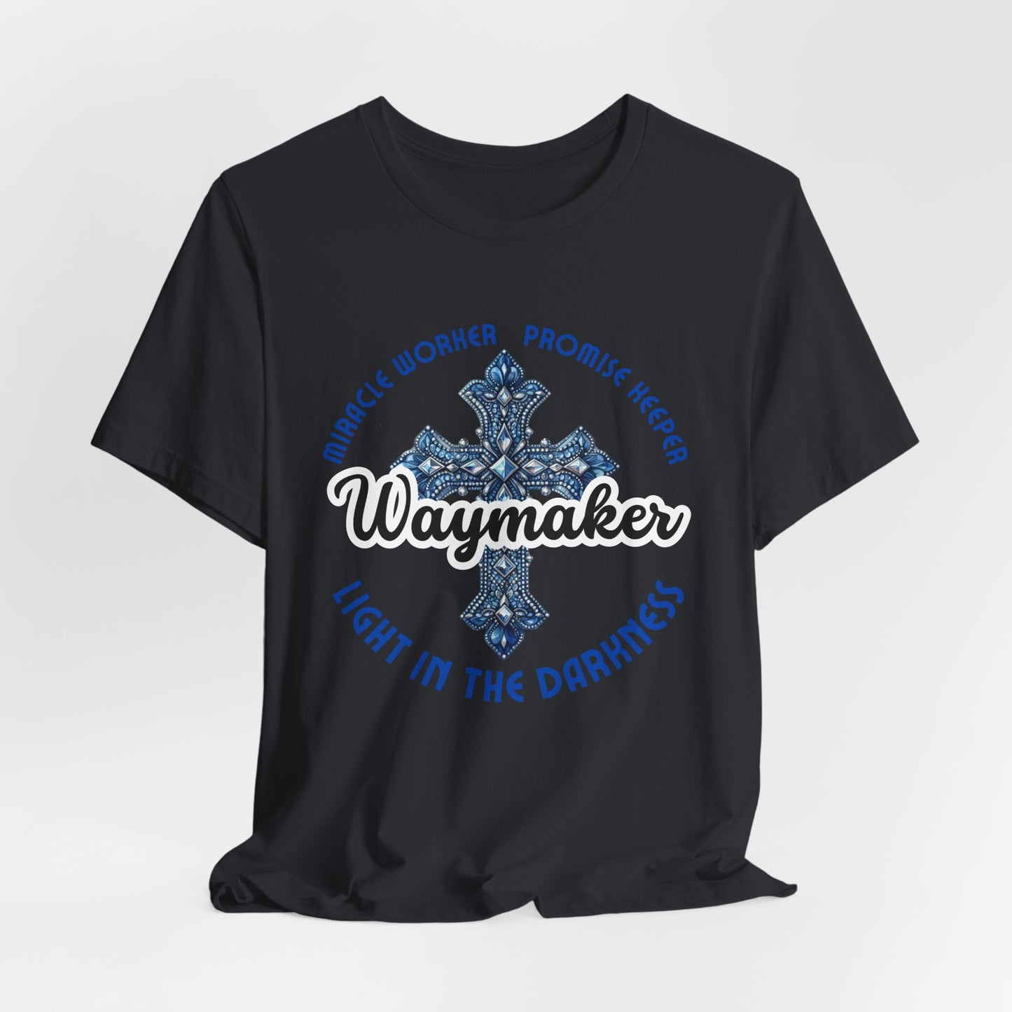 Waymaker – Christian Worship T-Shirt with Jeweled Cross