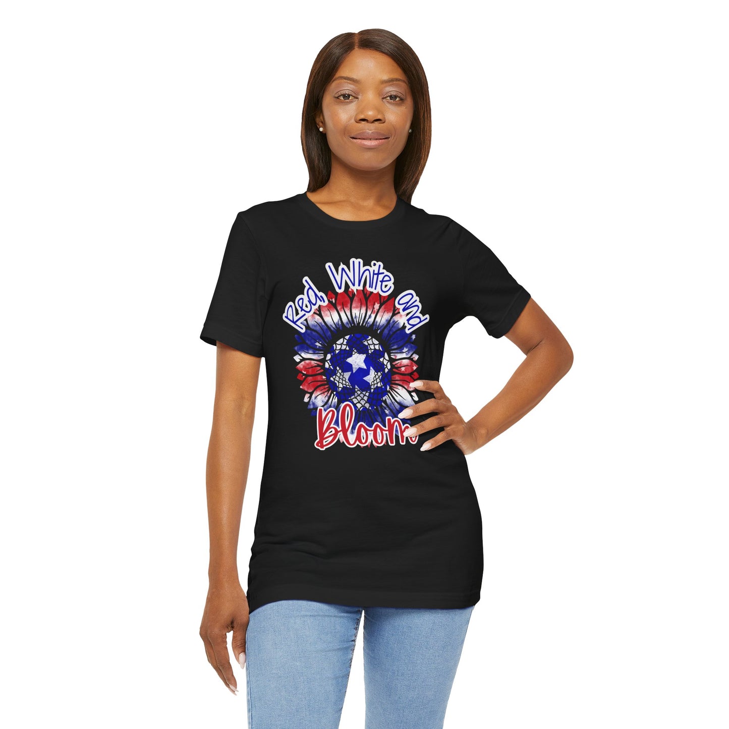 Red, White and Bloom β Patriotic Sunflower T-Shirt