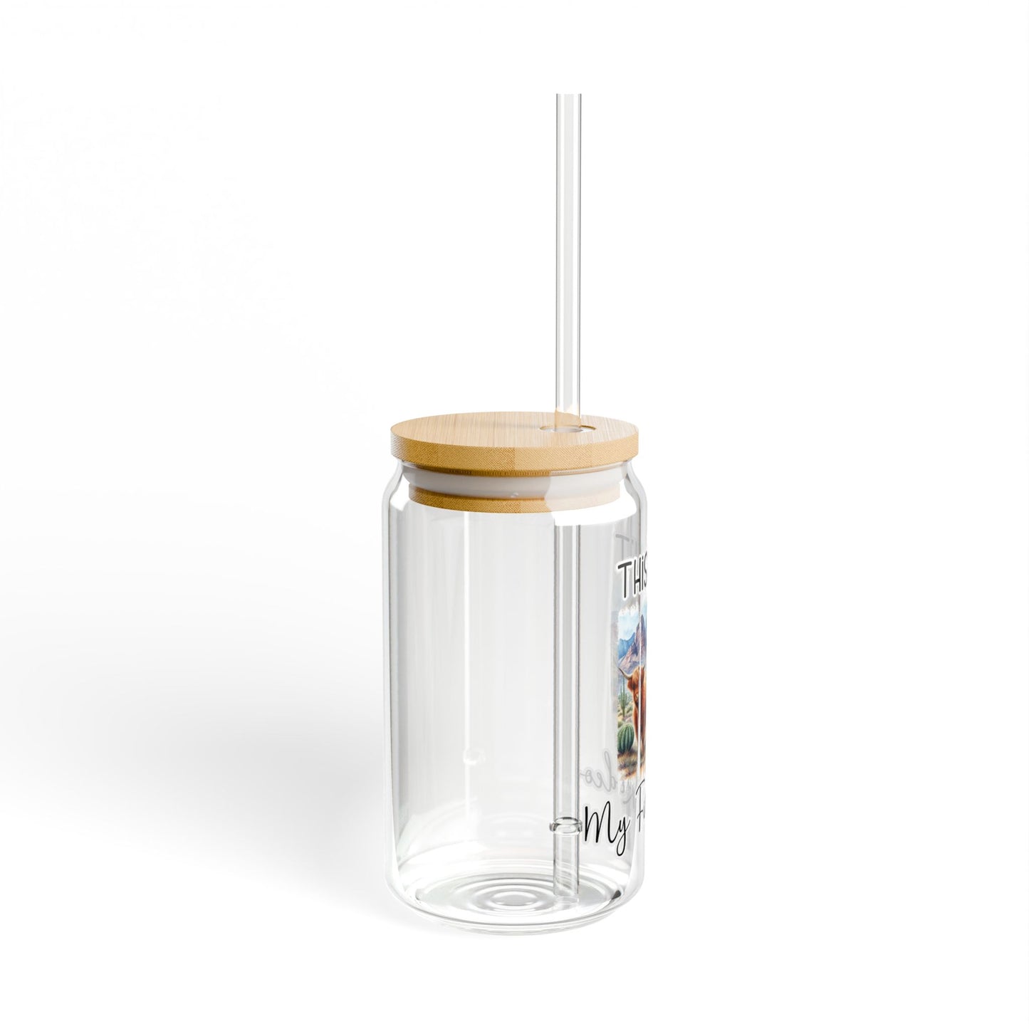 This Ain’t My First Rodeo – Western Cowgirl Glass Tumbler with Bamboo Lid & Straw