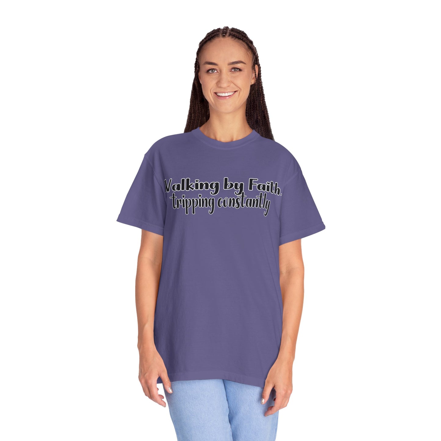 Walking by Faith (Tripping Constantly) – Funny Christian T-Shirt