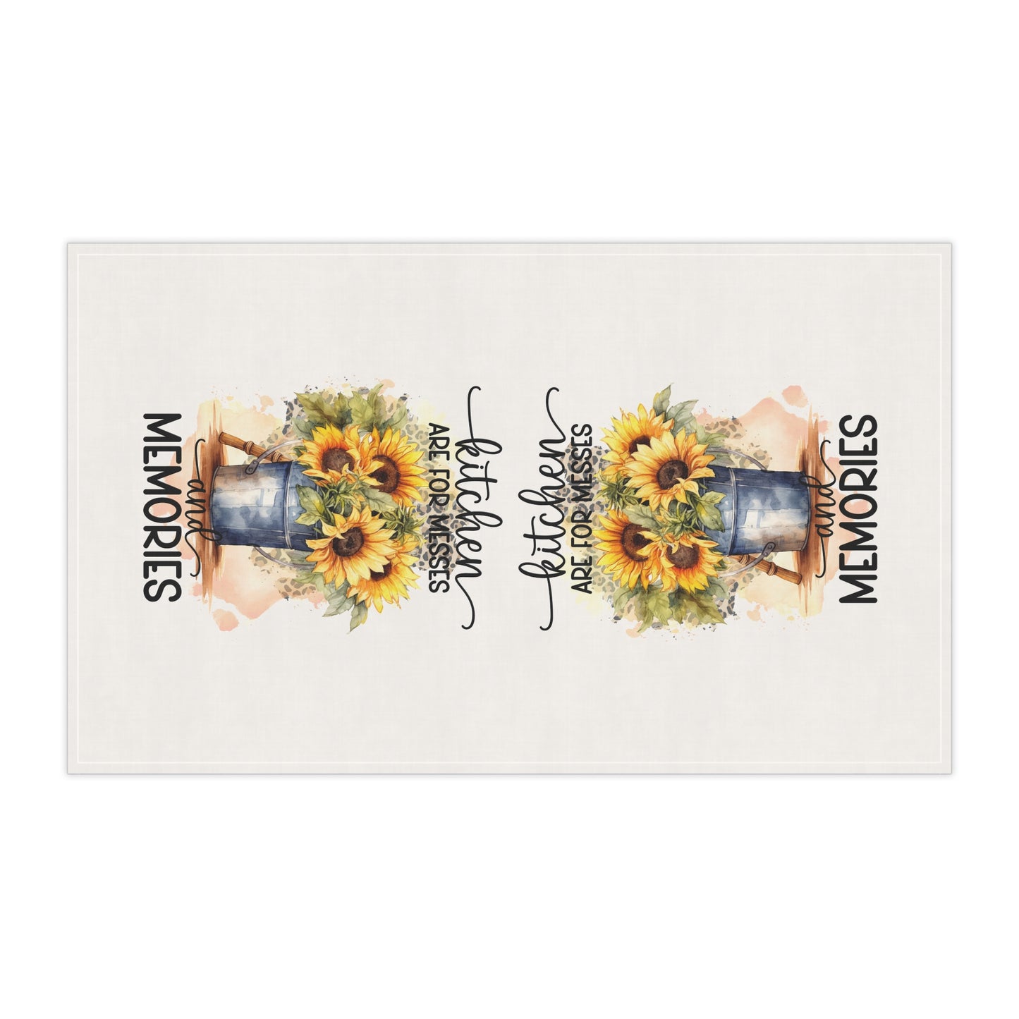Kitchen Tea Towels - Messes and Memories Sunflower Jar Design