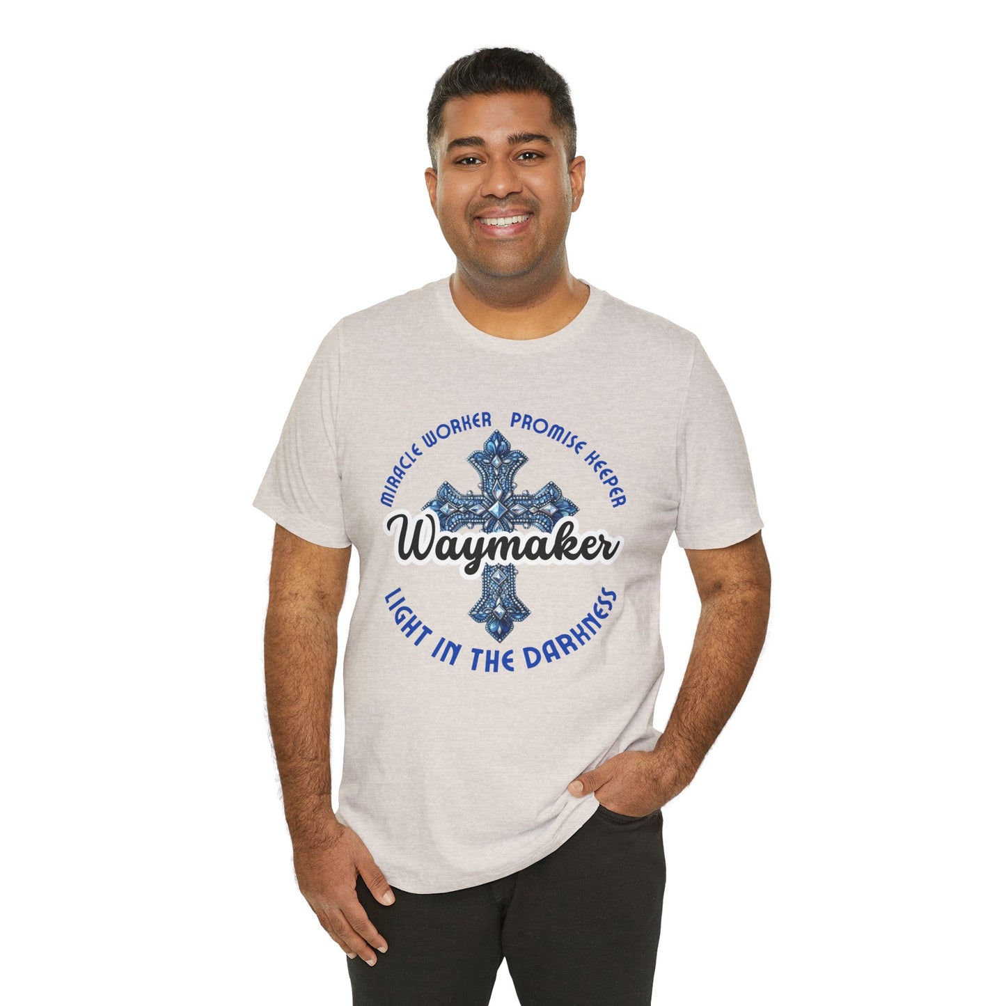 Waymaker – Christian Worship T-Shirt with Jeweled Cross