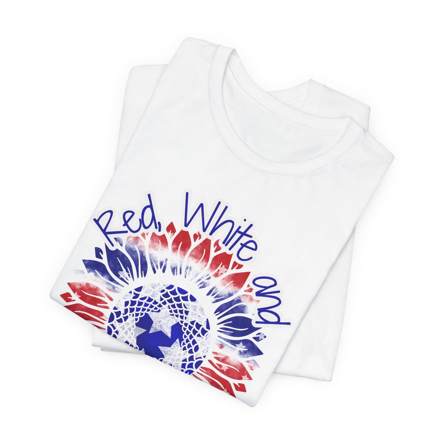 Red, White and Bloom β Patriotic Sunflower T-Shirt