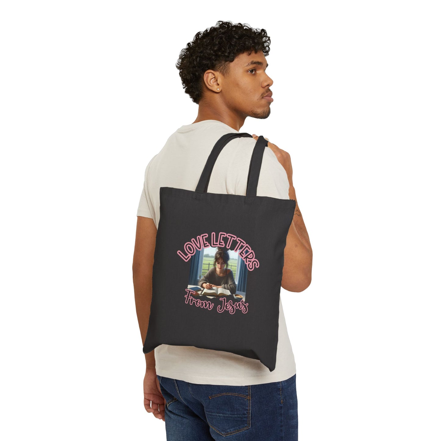 Love Letters from Jesus Tote Bag – Inspirational Cotton Canvas Carryall for Everyday Use, Church, Gifts, Shopping, Eco-Friendly