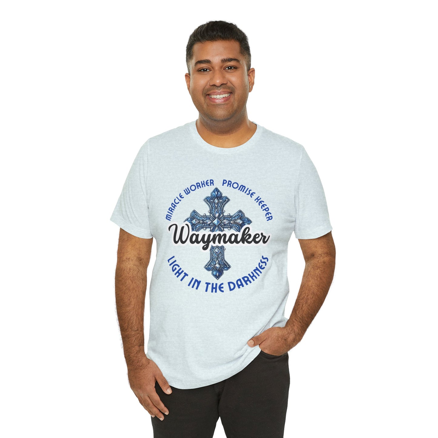 Waymaker – Christian Worship T-Shirt with Jeweled Cross