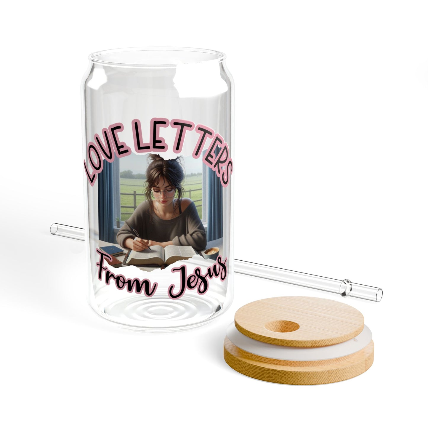 Love Letters from Jesus Sipper Glass | Inspirational Drinkware, Unique Gift, Christian Decor, Faith-Based Kitchenware
