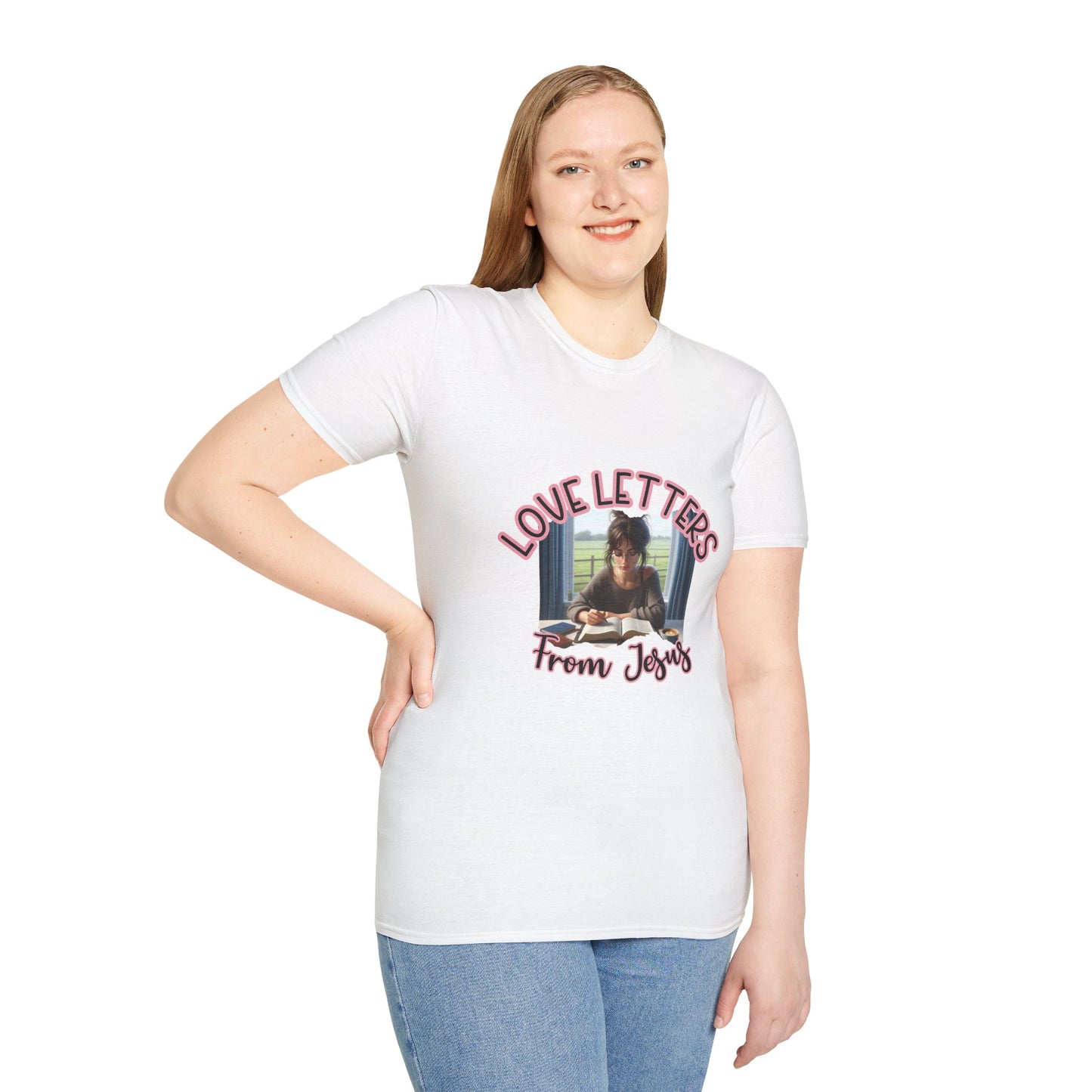 Inspirational Love Letters T-Shirt, Christian Tee, Faith-Based Clothing, Gift for Her, Religious Apparel, Church Outfit