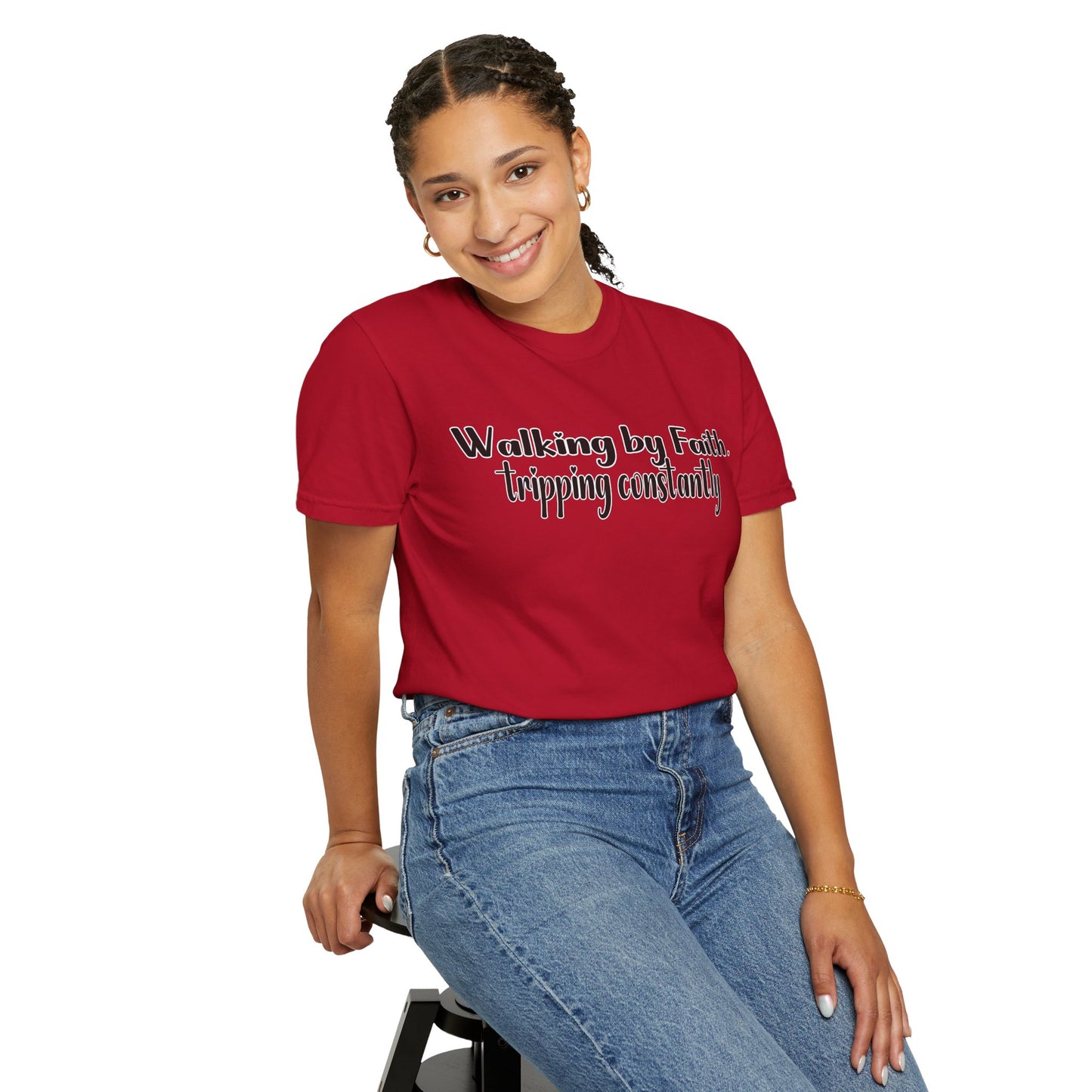 Walking by Faith (Tripping Constantly) – Funny Christian T-Shirt
