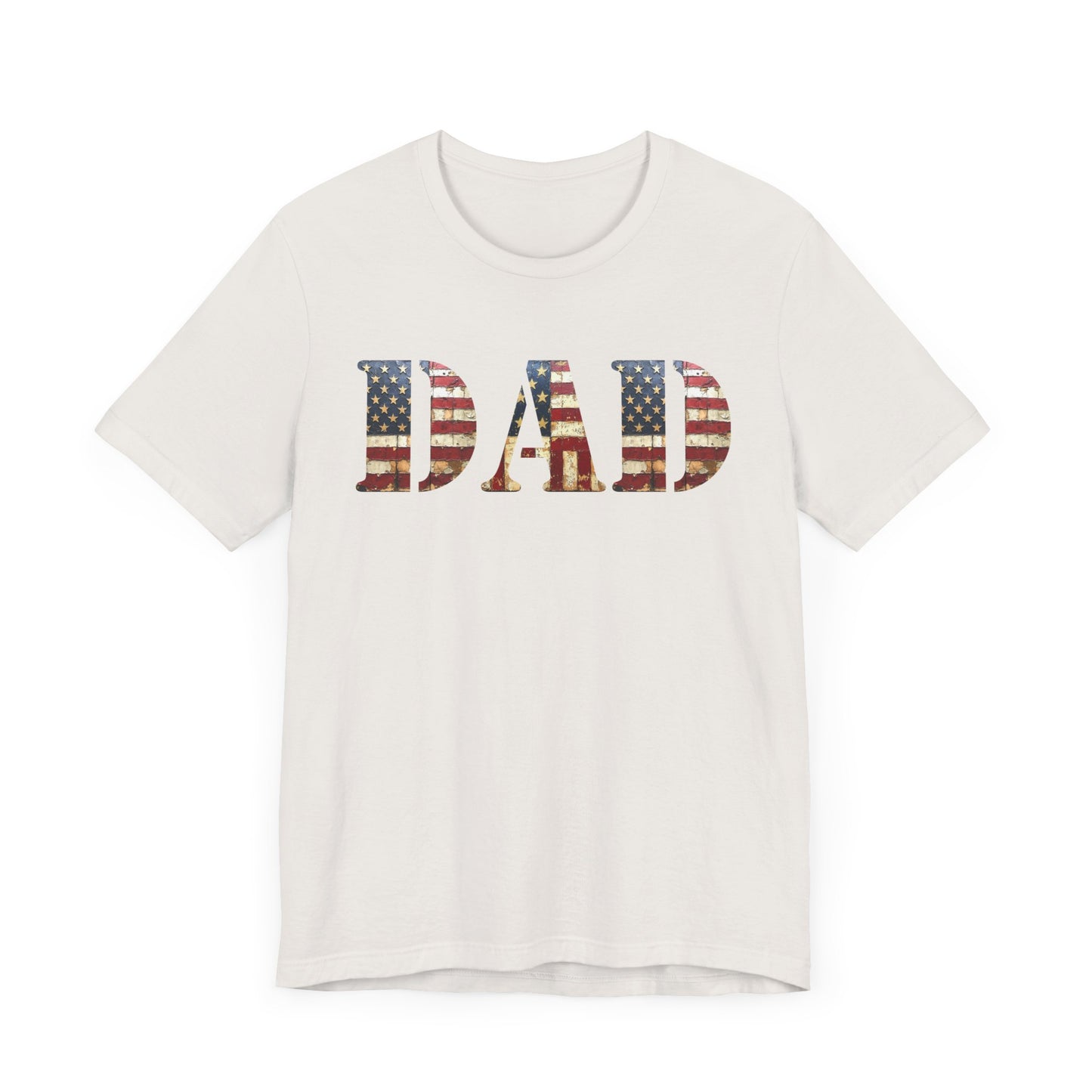 T-Shirt DAD Shirt Rustic American Flag | Patriotic Father’s Day Tee | USA Flag Wood Texture Graphic | 4th of July Gift for Dad