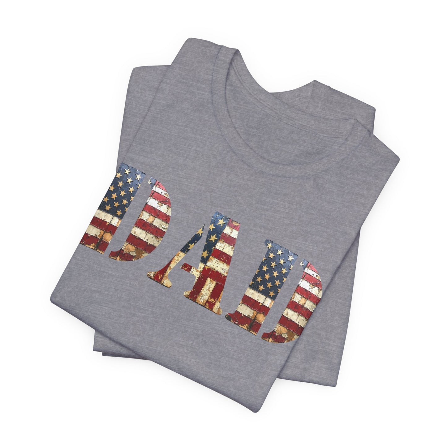 T-Shirt DAD Shirt Rustic American Flag | Patriotic Father’s Day Tee | USA Flag Wood Texture Graphic | 4th of July Gift for Dad