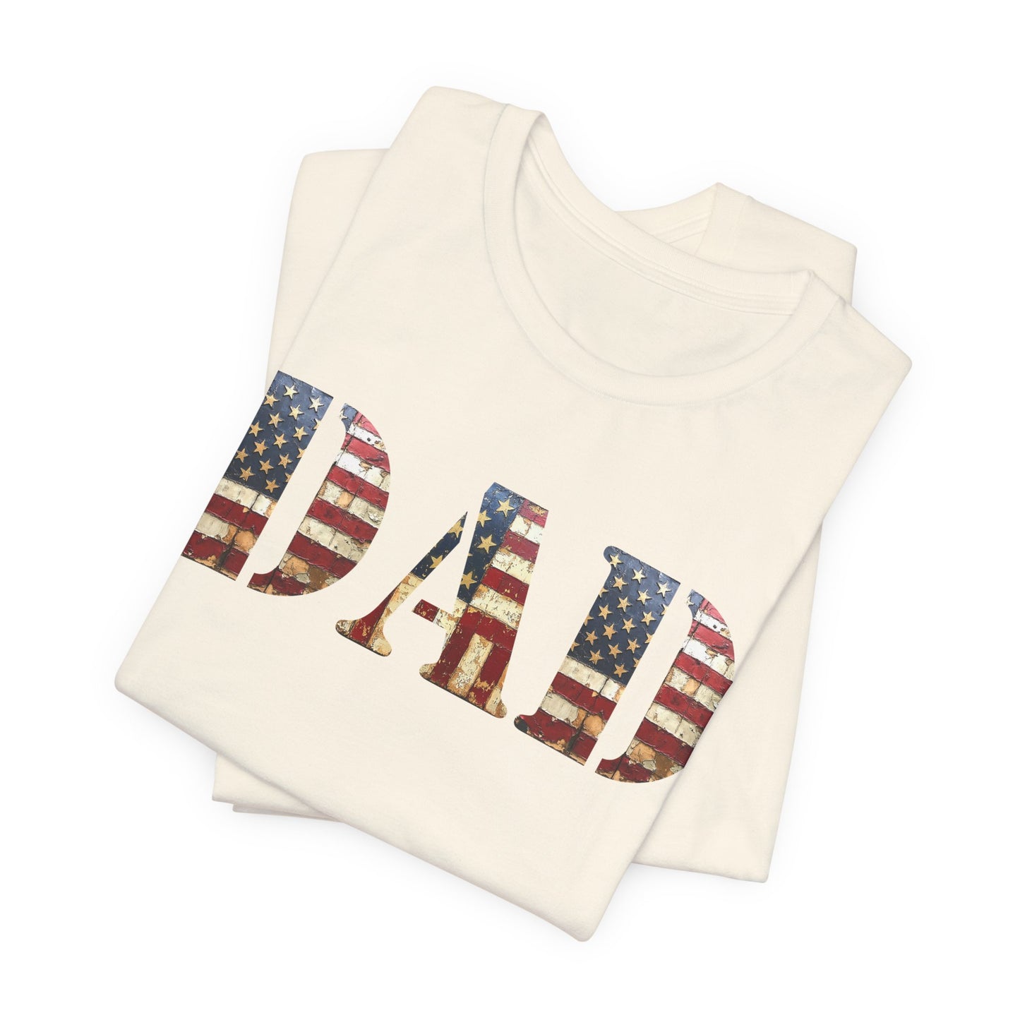 T-Shirt DAD Shirt Rustic American Flag | Patriotic Father’s Day Tee | USA Flag Wood Texture Graphic | 4th of July Gift for Dad