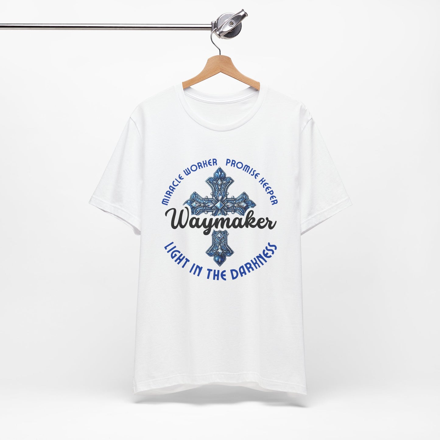 Waymaker – Christian Worship T-Shirt with Jeweled Cross