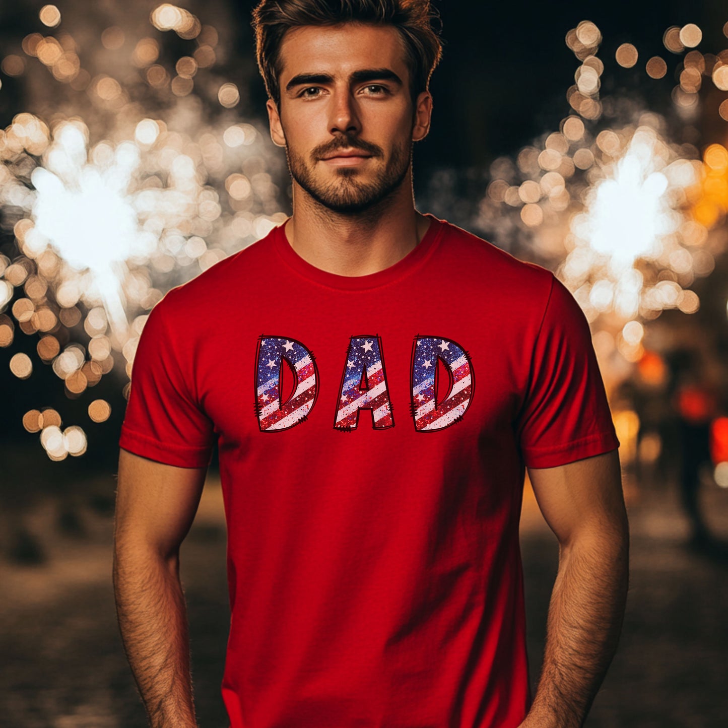 Patriotic Dad Tee - Perfect for Father's Day, July 4th Celebrations, Gift for Dads, American Flag Shirt