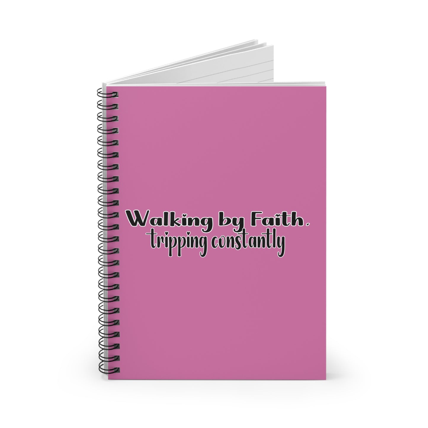 Walking by Faith Tripping Constantly Notebook | Funny Christian Journal | Grace Over Perfection Prayer Journal | Faith Gift for Women