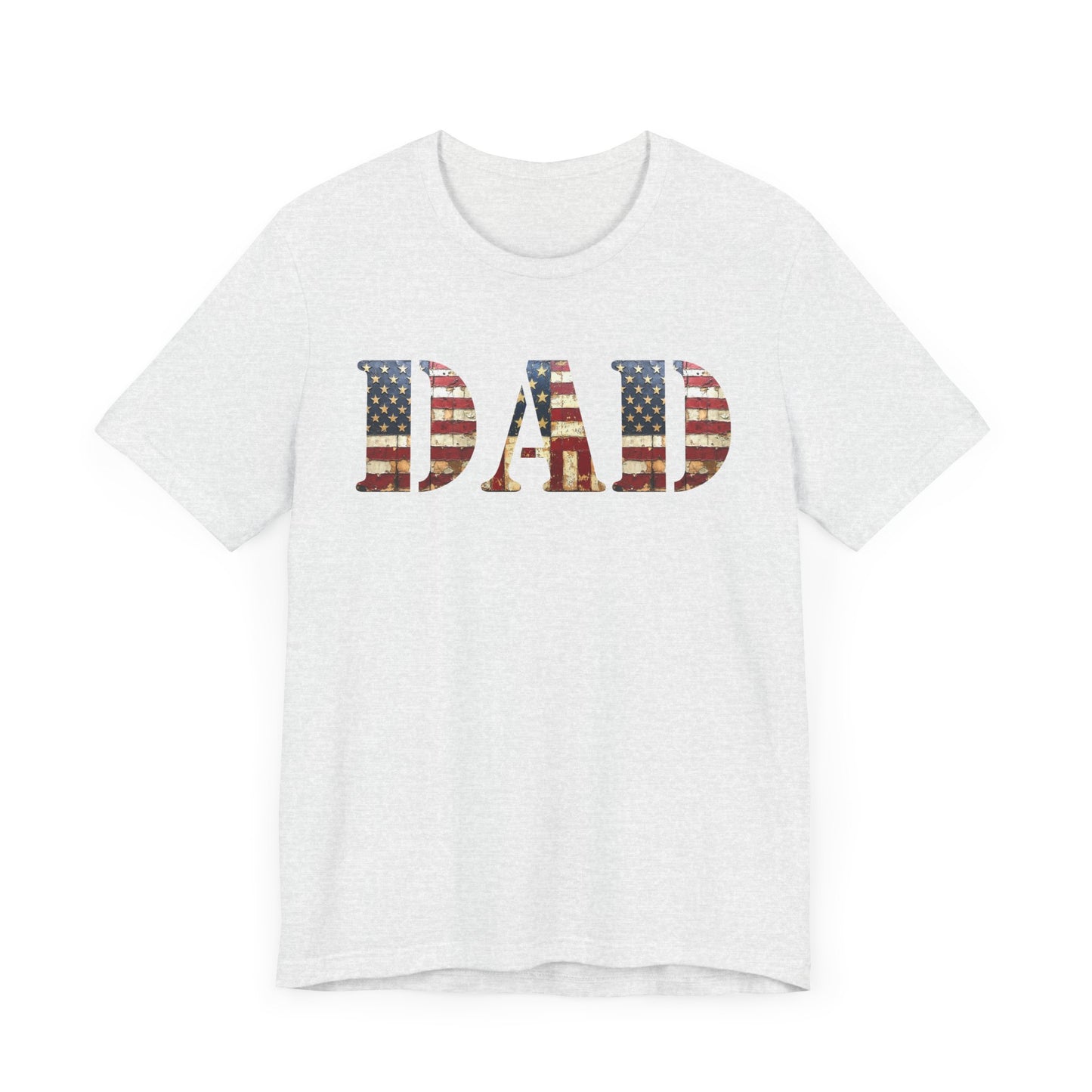 T-Shirt DAD Shirt Rustic American Flag | Patriotic Father’s Day Tee | USA Flag Wood Texture Graphic | 4th of July Gift for Dad