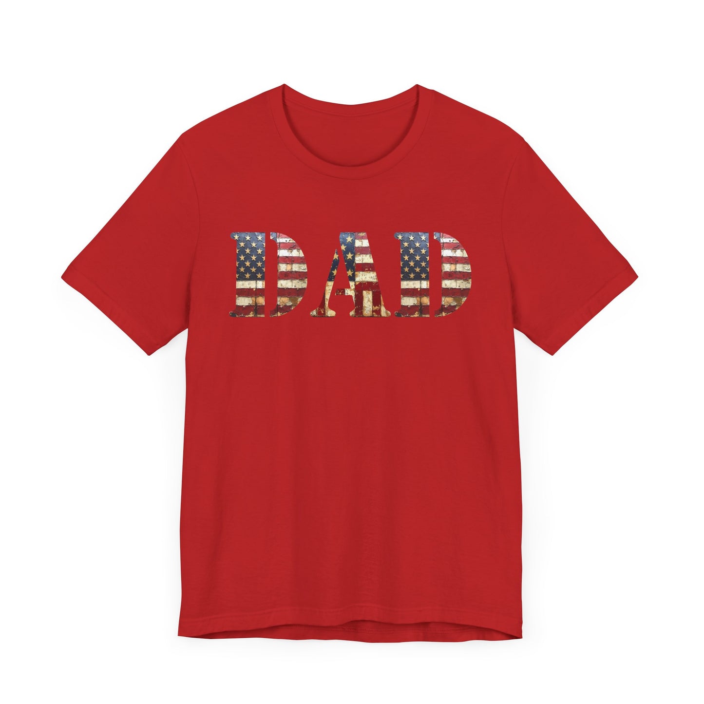 T-Shirt DAD Shirt Rustic American Flag | Patriotic Father’s Day Tee | USA Flag Wood Texture Graphic | 4th of July Gift for Dad