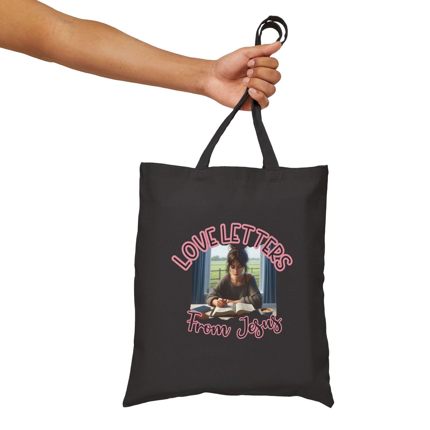 Love Letters from Jesus Tote Bag – Inspirational Cotton Canvas Carryall for Everyday Use, Church, Gifts, Shopping, Eco-Friendly