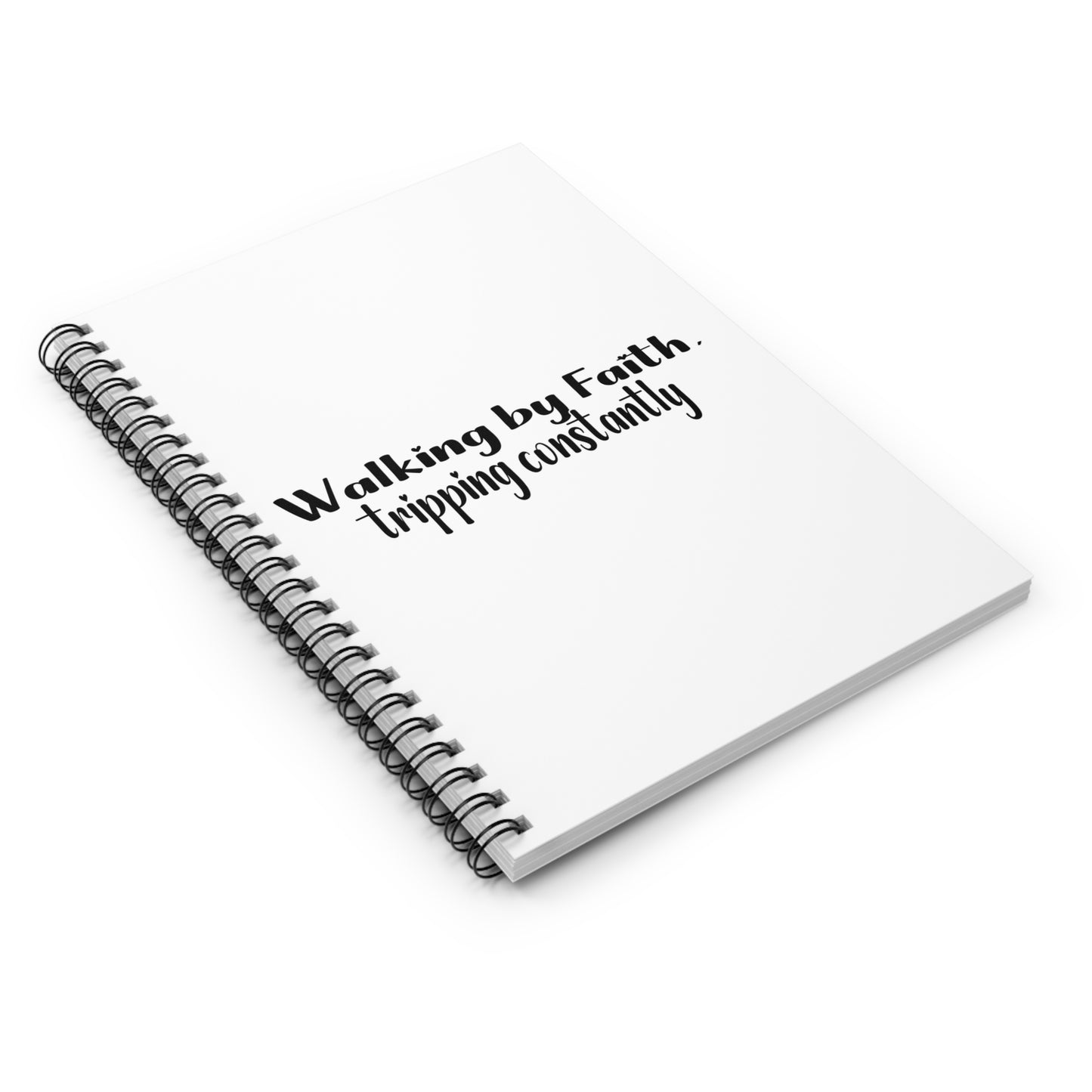Walking by Faith Tripping Constantly Notebook | Funny Christian Journal | Grace Over Perfection Prayer Journal | Faith Gift for Women