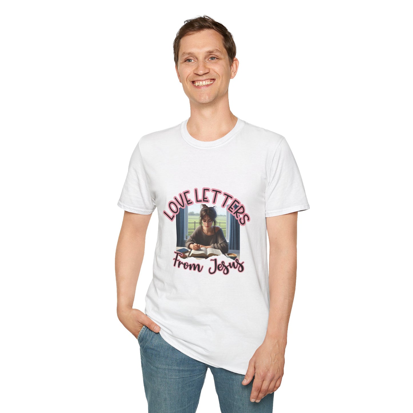 Inspirational Love Letters T-Shirt, Christian Tee, Faith-Based Clothing, Gift for Her, Religious Apparel, Church Outfit