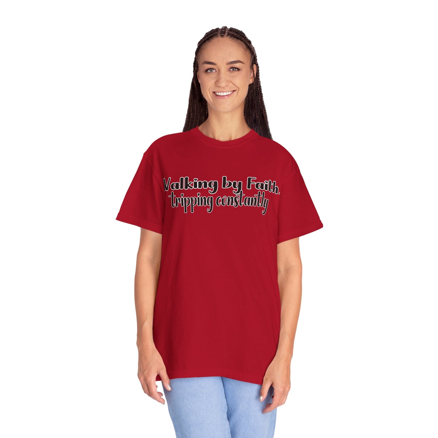 Walking by Faith (Tripping Constantly) – Funny Christian T-Shirt