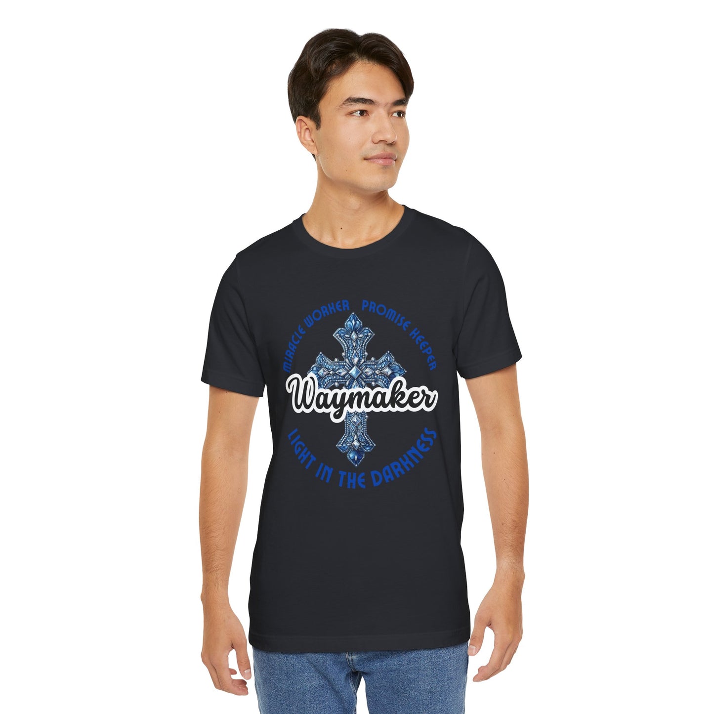 Waymaker – Christian Worship T-Shirt with Jeweled Cross
