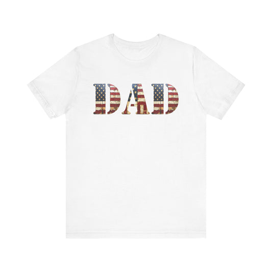 T-Shirt DAD Shirt Rustic American Flag | Patriotic Father’s Day Tee | USA Flag Wood Texture Graphic | 4th of July Gift for Dad