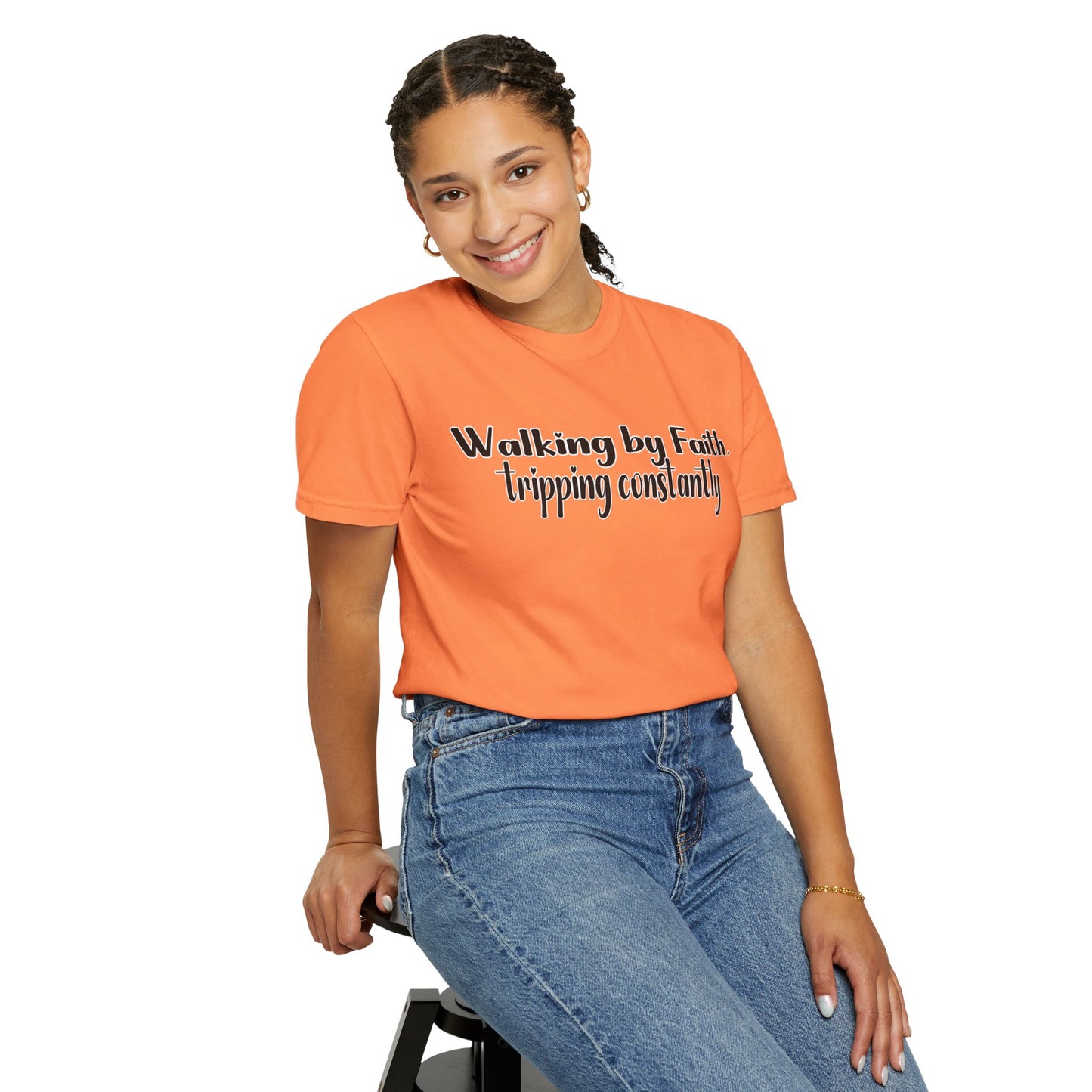Walking by Faith (Tripping Constantly) – Funny Christian T-Shirt