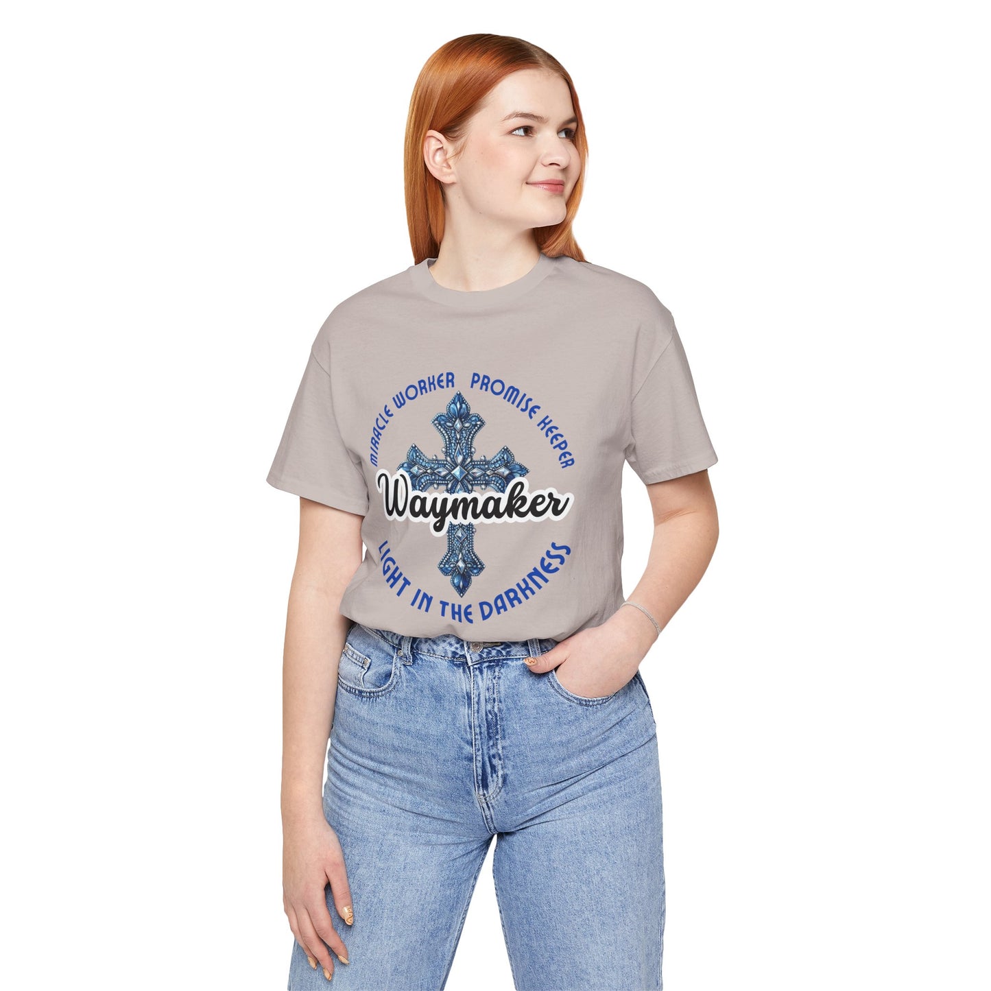 Waymaker – Christian Worship T-Shirt with Jeweled Cross