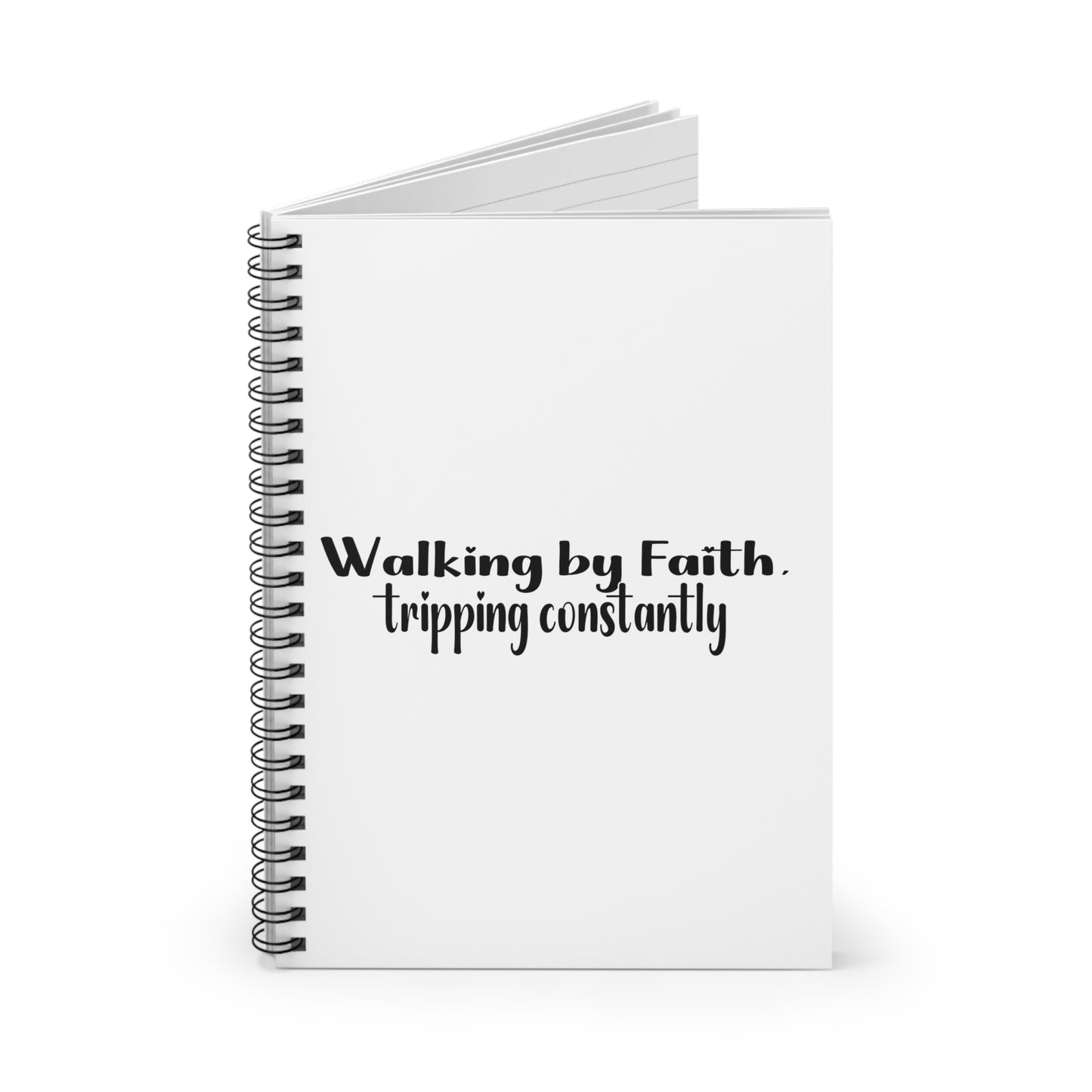 Walking by Faith Tripping Constantly Notebook | Funny Christian Journal | Grace Over Perfection Prayer Journal | Faith Gift for Women