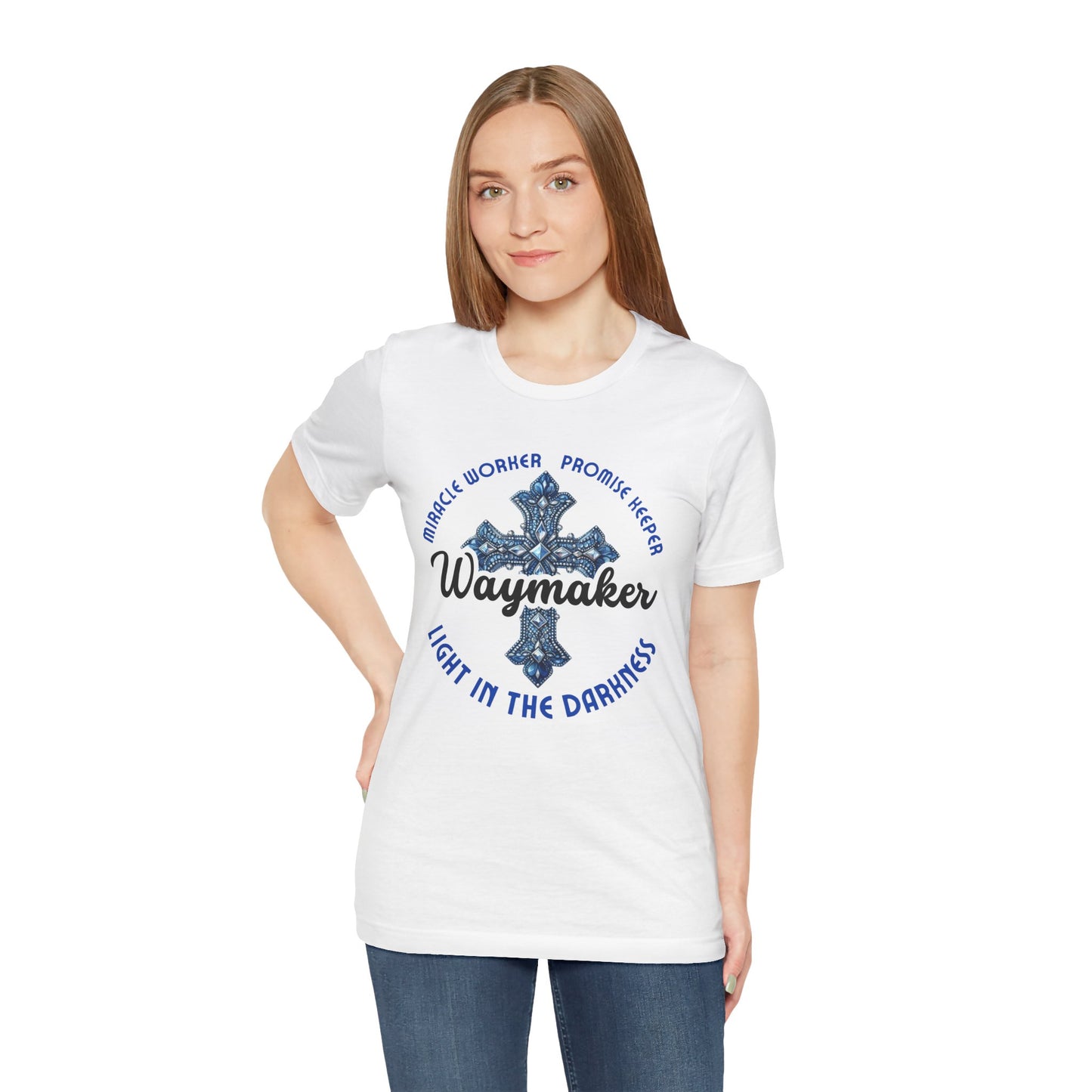 Waymaker – Christian Worship T-Shirt with Jeweled Cross