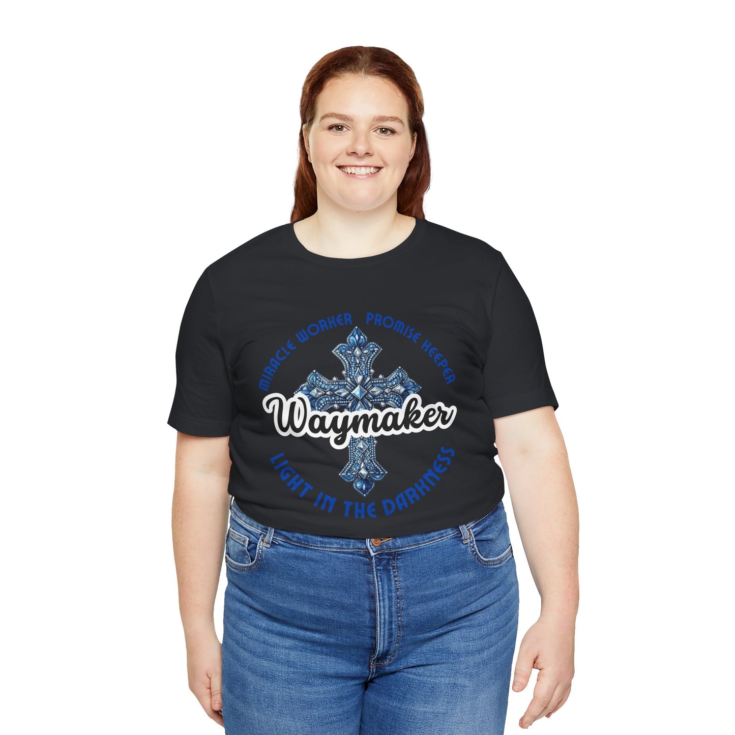Waymaker – Christian Worship T-Shirt with Jeweled Cross