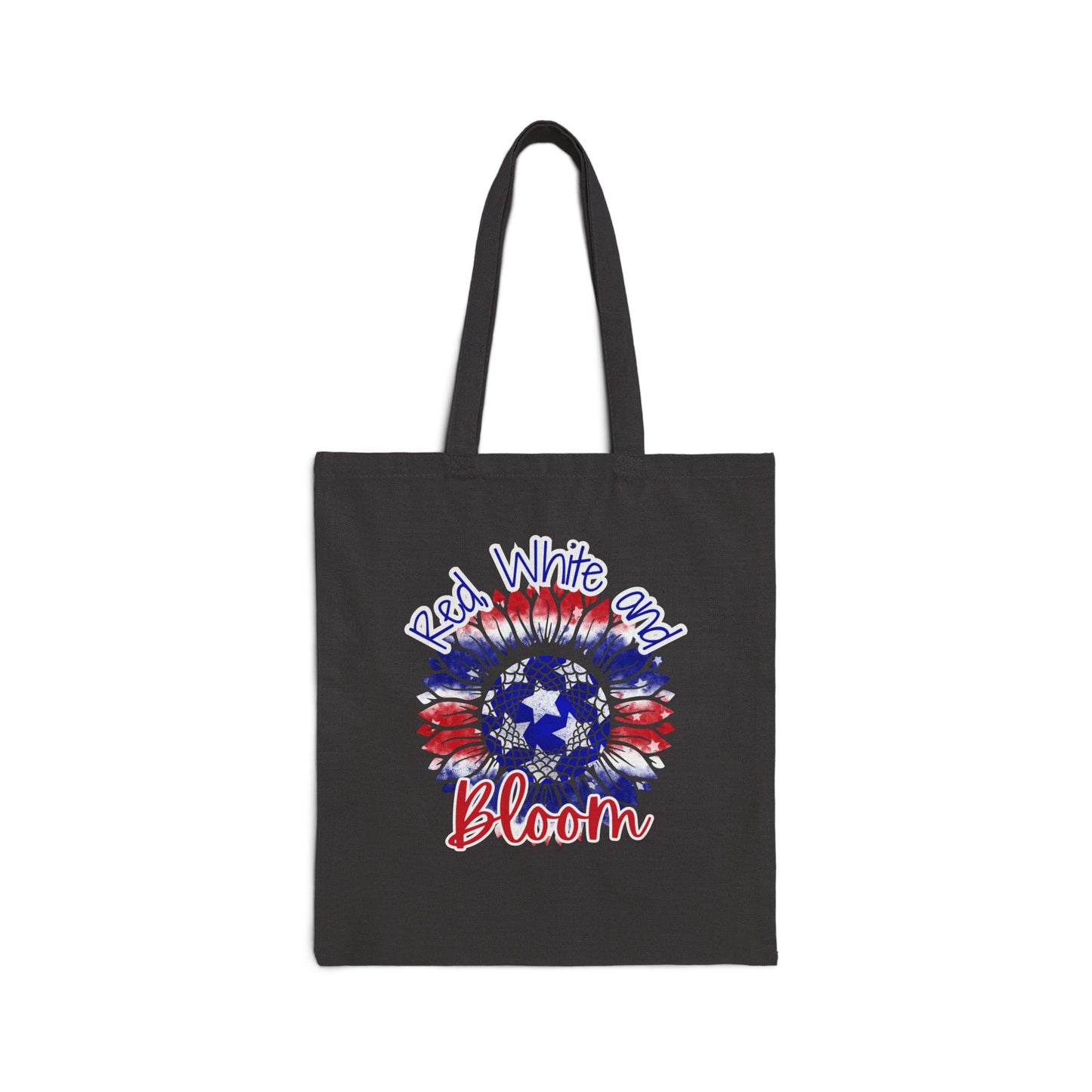 Red, White and Bloom – Patriotic Sunflower Canvas Tote Bag