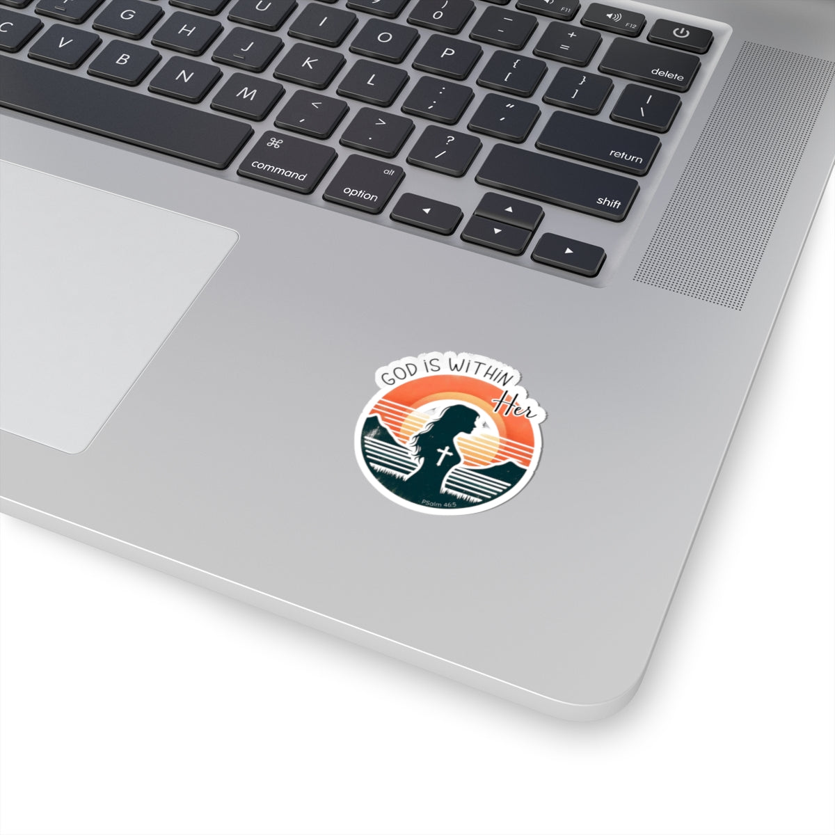 God Is Within Her – Psalm 46:5 Sticker | Christian Faith Sticker | Waterproof Vinyl | Gift for Women of Faith