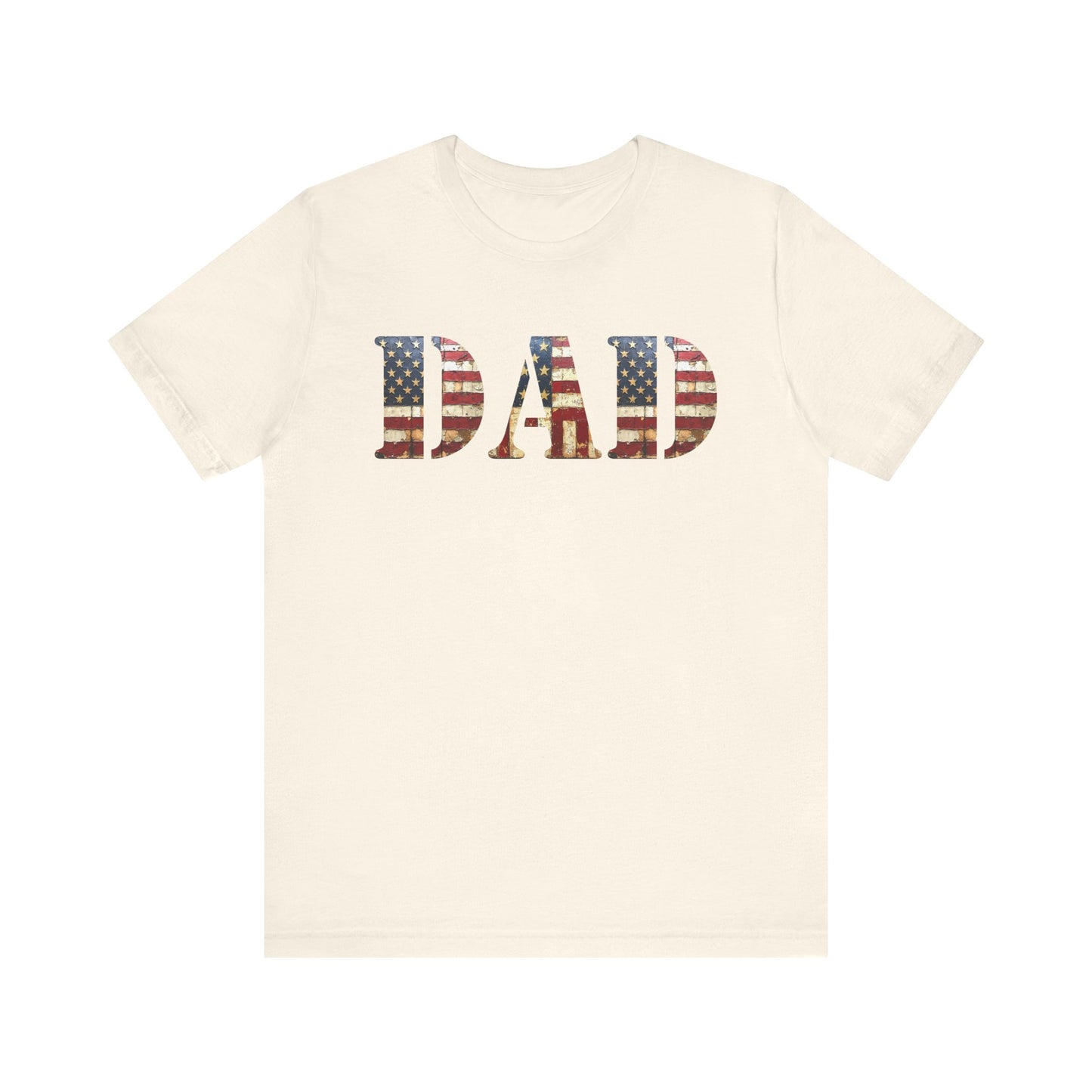T-Shirt DAD Shirt Rustic American Flag | Patriotic Father’s Day Tee | USA Flag Wood Texture Graphic | 4th of July Gift for Dad