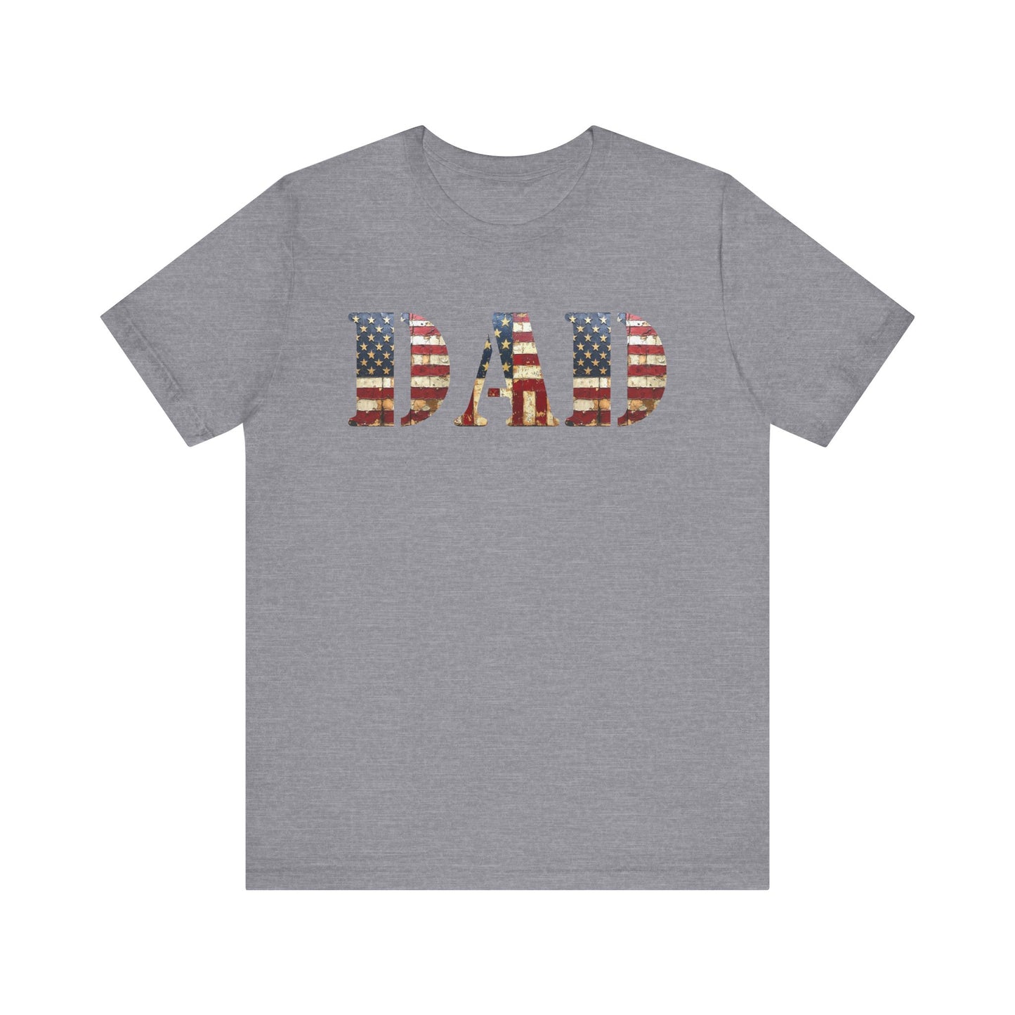 T-Shirt DAD Shirt Rustic American Flag | Patriotic Father’s Day Tee | USA Flag Wood Texture Graphic | 4th of July Gift for Dad