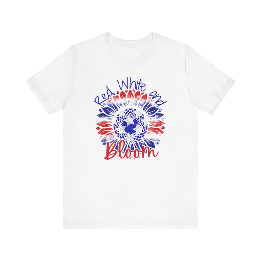 Red, White and Bloom – Patriotic Sunflower T-Shirt