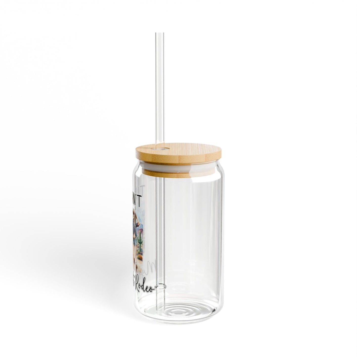 This Ain’t My First Rodeo – Western Cowgirl Glass Tumbler with Bamboo Lid & Straw