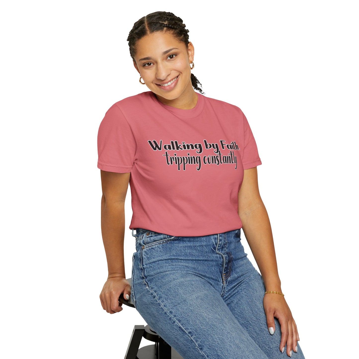 Walking by Faith (Tripping Constantly) – Funny Christian T-Shirt