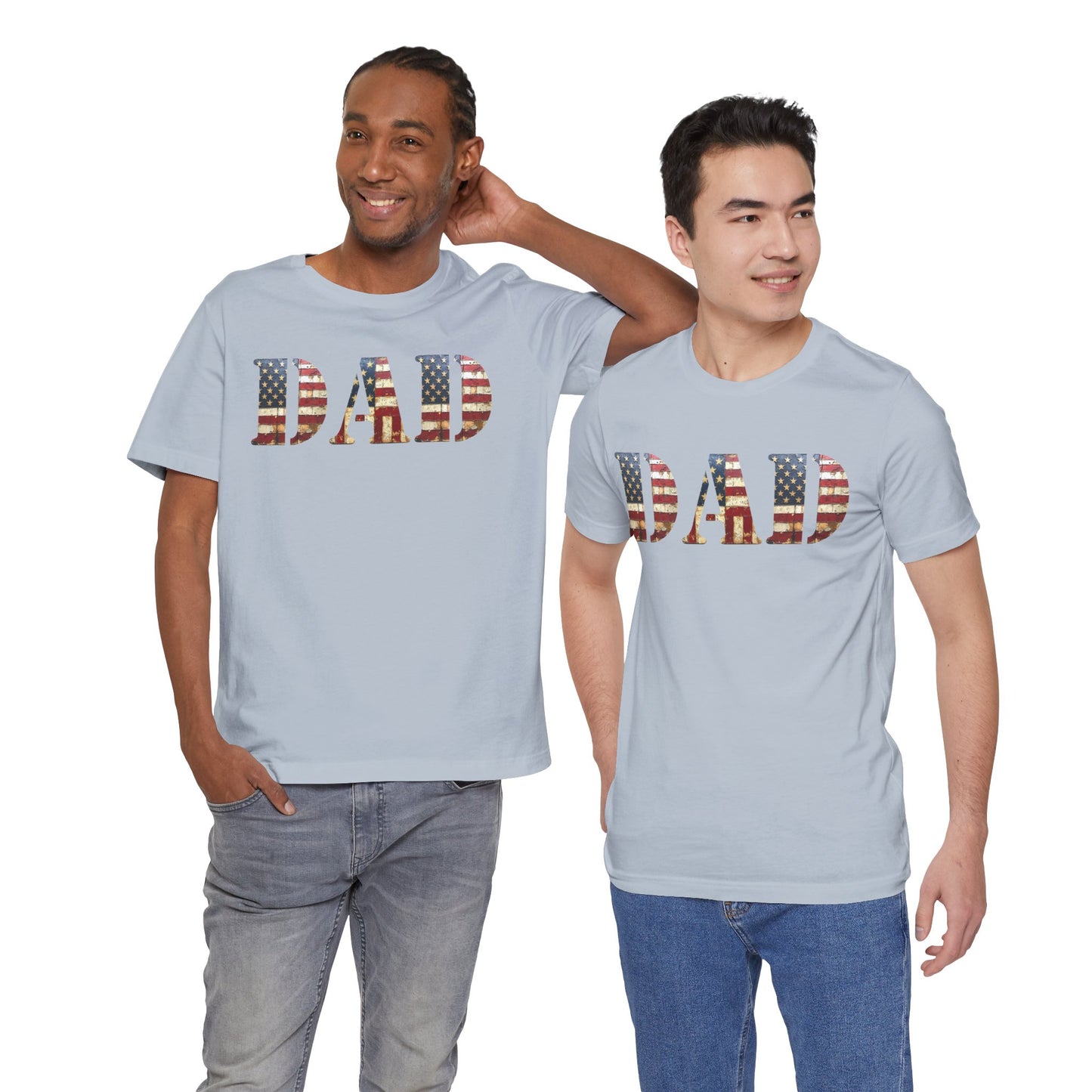 T-Shirt DAD Shirt Rustic American Flag | Patriotic Father’s Day Tee | USA Flag Wood Texture Graphic | 4th of July Gift for Dad