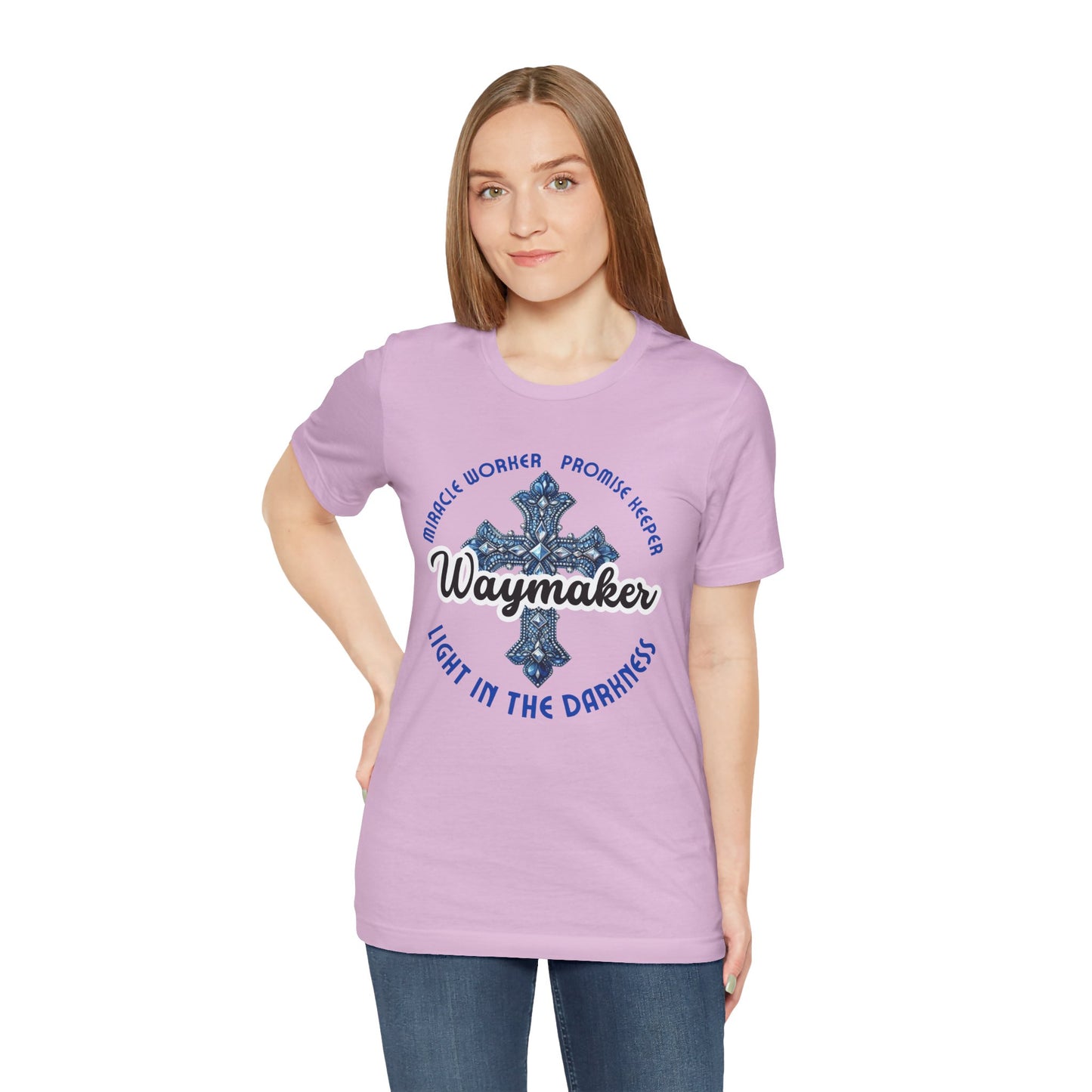Waymaker – Christian Worship T-Shirt with Jeweled Cross