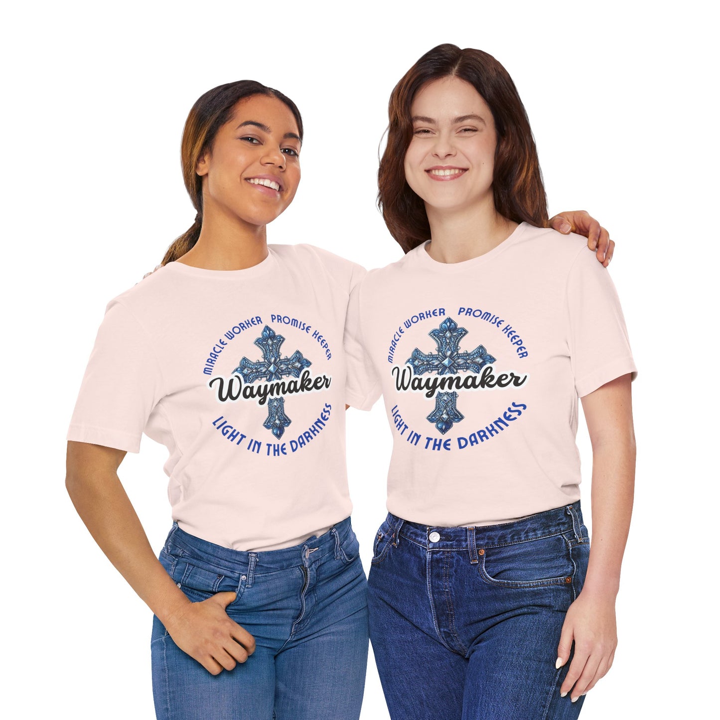 Waymaker – Christian Worship T-Shirt with Jeweled Cross
