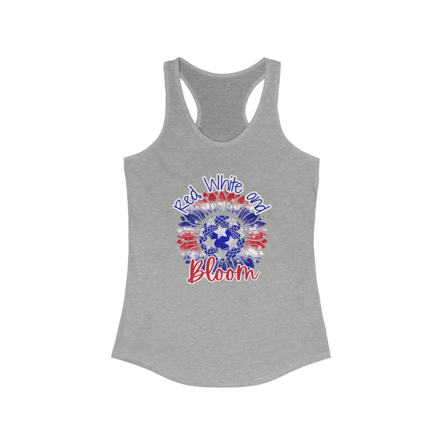 Red, White and Bloom – Patriotic Sunflower Tank Top for Women