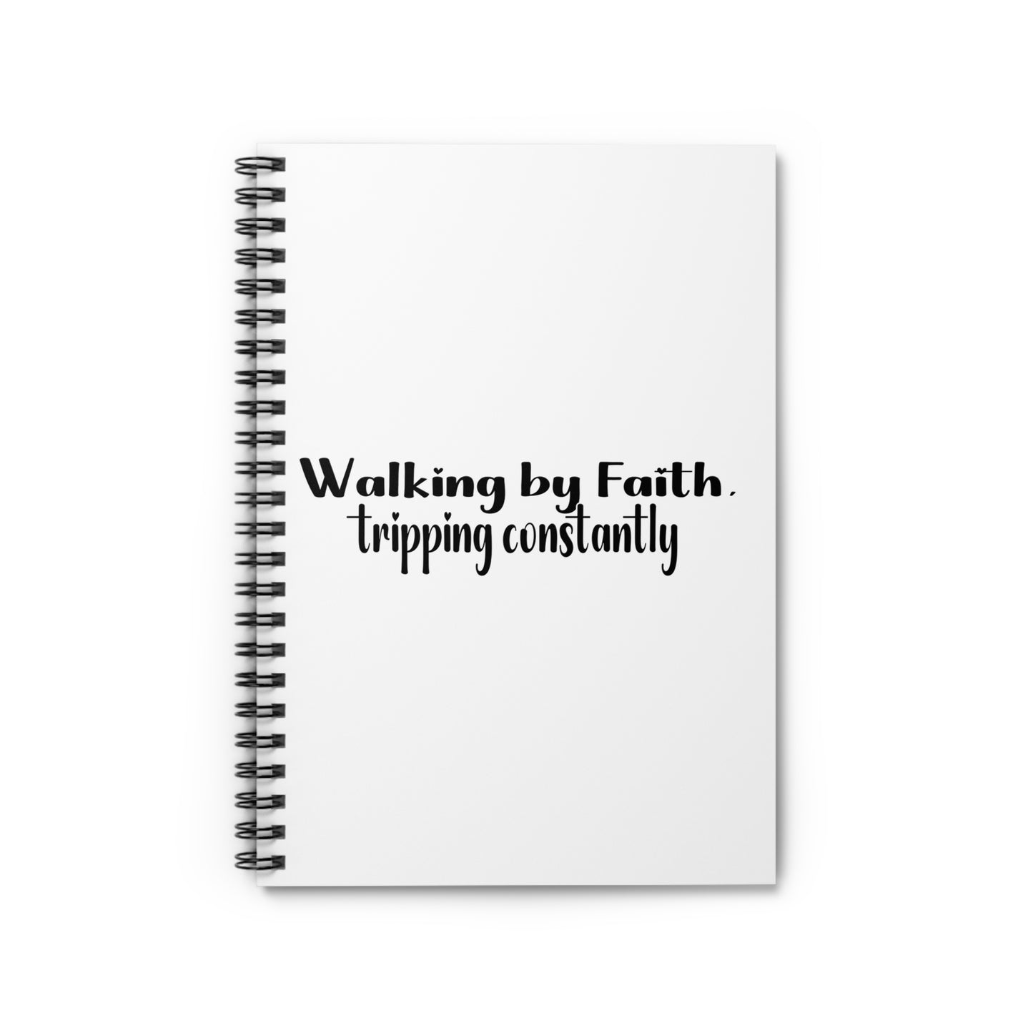 Walking by Faith Tripping Constantly Notebook | Funny Christian Journal | Grace Over Perfection Prayer Journal | Faith Gift for Women
