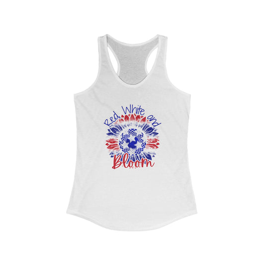 Red, White and Bloom – Patriotic Sunflower Tank Top for Women